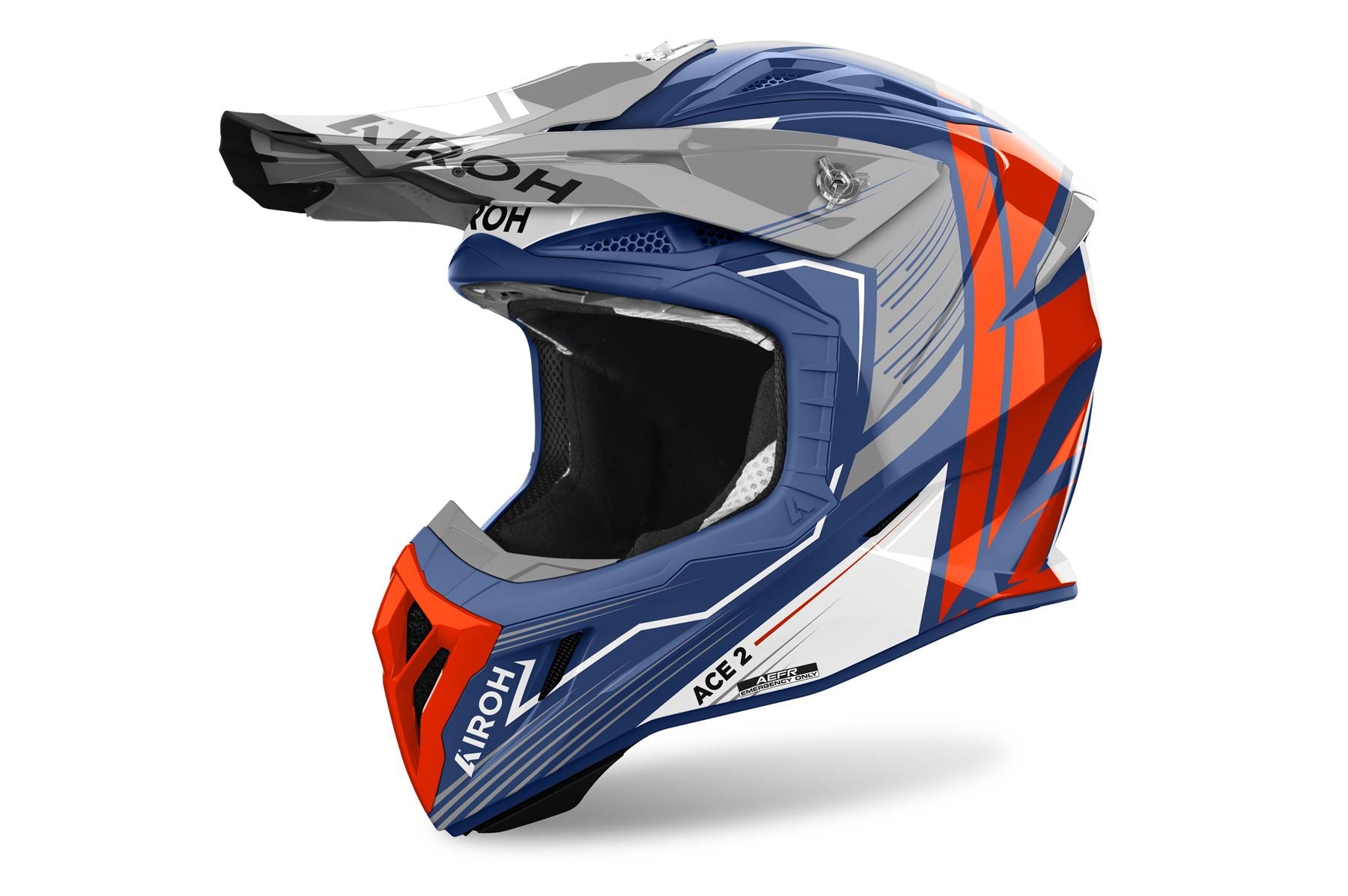Airoh Helmet 2024 Aviator Ace 2 Engine Cerulean Gloss Composite Carbon